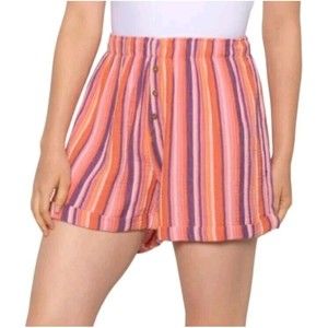 Free People Striped Guaze boxer 100% Cotton High Waist Pull On NWOT